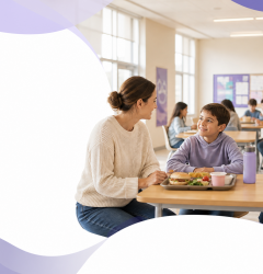 Niño en el comedor escolar y coparentalidad en dos hogares