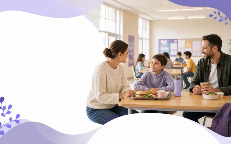 Niño en el comedor escolar y coparentalidad en dos hogares